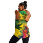 Personalized Black Jamaicans Crocodile Women Racerback Tank Tropical Flowers Grunge Flag - African Pride