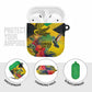 Personalized Black Jamaicans Crocodile Hummingbird AirPods Case Tropical Flowers Grunge Flag