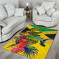 Personalized Black Jamaicans Crocodile Hummingbird Area Rug Tropical Flowers Grunge Flag - African Pride