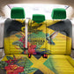 Personalized Black Jamaicans Crocodile Hummingbird Back Car Seat Cover Tropical Flowers Grunge Flag - African Pride