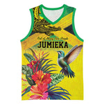 Personalized Black Jamaicans Crocodile Hummingbird Basketball Jersey Tropical Flowers Grunge Flag - African Pride