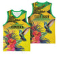 Personalized Black Jamaicans Crocodile Hummingbird Basketball Jersey Tropical Flowers Grunge Flag - African Pride
