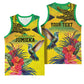 Personalized Black Jamaicans Crocodile Hummingbird Basketball Jersey Tropical Flowers Grunge Flag LT9