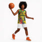 Personalized Black Jamaicans Crocodile Hummingbird Basketball Jersey Tropical Flowers Grunge Flag - African Pride