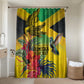 Personalized Black Jamaicans Crocodile Hummingbird Bathroom Set Tropical Flowers Grunge Flag
