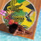 Personalized Black Jamaicans Crocodile Hummingbird Beach Blanket Tropical Flowers Grunge Flag - African Pride