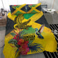 Personalized Black Jamaicans Crocodile Hummingbird Bedding Set Tropical Flowers Grunge Flag - African Pride