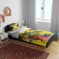 Personalized Black Jamaicans Crocodile Hummingbird Bedding Set Tropical Flowers Grunge Flag - African Pride