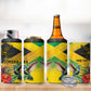 Personalized Black Jamaicans Crocodile Hummingbird 4 in 1 Can Cooler Tumbler Tropical Flowers Grunge Flag - African Pride