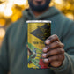 Personalized Black Jamaicans Crocodile Hummingbird 4 in 1 Can Cooler Tumbler Tropical Flowers Grunge Flag - African Pride