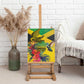 Personalized Black Jamaicans Crocodile Hummingbird Canvas Wall Art Tropical Flowers Grunge Flag - African Pride