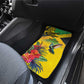 Personalized Black Jamaicans Crocodile Hummingbird Car Mats Tropical Flowers Grunge Flag - African Pride