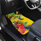 Personalized Black Jamaicans Crocodile Hummingbird Car Mats Tropical Flowers Grunge Flag - African Pride