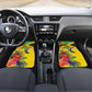 Personalized Black Jamaicans Crocodile Hummingbird Car Mats Tropical Flowers Grunge Flag - African Pride