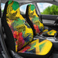 Personalized Black Jamaicans Crocodile Hummingbird Car Seat Cover Tropical Flowers Grunge Flag - African Pride