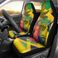 Personalized Black Jamaicans Crocodile Hummingbird Car Seat Cover Tropical Flowers Grunge Flag - African Pride