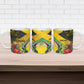 Personalized Black Jamaicans Crocodile Hummingbird Ceramic Mug Tropical Flowers Grunge Flag