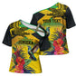 Personalized Black Jamaicans Crocodile Hummingbird Cross Shoulder Shirt Tropical Flowers Grunge Flag