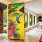 Personalized Black Jamaicans Crocodile Hummingbird Door Cover Tropical Flowers Grunge Flag