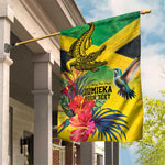 Personalized Black Jamaicans Crocodile Hummingbird Garden Flag Tropical Flowers Grunge Flag - African Pride
