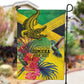 Personalized Black Jamaicans Crocodile Hummingbird Garden Flag Tropical Flowers Grunge Flag - African Pride