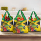 Personalized Black Jamaicans Crocodile Hummingbird Grocery Bag Tropical Flowers Grunge Flag - African Pride
