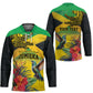 Personalized Black Jamaicans Crocodile Hummingbird Hockey Jersey Tropical Flowers Grunge Flag