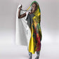 Personalized Black Jamaicans Crocodile Hummingbird Hooded Blanket Tropical Flowers Grunge Flag - African Pride