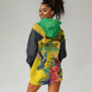 Personalized Black Jamaicans Crocodile Hummingbird Hoodie Dress Tropical Flowers Grunge Flag - African Pride