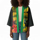 Personalized Black Jamaicans Crocodile Hummingbird Kimono Tropical Flowers Grunge Flag