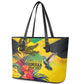 Personalized Black Jamaicans Crocodile Hummingbird Leather Tote Bag Tropical Flowers Grunge Flag - African Pride