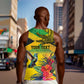Personalized Black Jamaicans Crocodile Hummingbird Men Tank Top Tropical Flowers Grunge Flag - African Pride