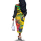 Personalized Black Jamaicans Crocodile Hummingbird Off The Shoulder Long Sleeve Dress Tropical Flowers Grunge Flag - African Pride
