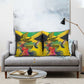 Personalized Black Jamaicans Crocodile Hummingbird Pillow Cover Tropical Flowers Grunge Flag