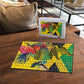 Personalized Black Jamaicans Crocodile Hummingbird Puzzle Tropical Flowers Grunge Flag