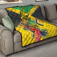 Personalized Black Jamaicans Crocodile Hummingbird Quilt Tropical Flowers Grunge Flag - African Pride