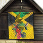 Personalized Black Jamaicans Crocodile Hummingbird Quilt Tropical Flowers Grunge Flag - African Pride