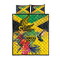 Personalized Black Jamaicans Crocodile Hummingbird Quilt Bed Set Tropical Flowers Grunge Flag - African Pride