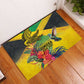 Personalized Black Jamaicans Crocodile Hummingbird Rubber Doormat Tropical Flowers Grunge Flag - African Pride