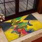 Personalized Black Jamaicans Crocodile Hummingbird Rubber Doormat Tropical Flowers Grunge Flag - African Pride