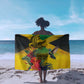 Personalized Black Jamaicans Crocodile Hummingbird Sarong Tropical Flowers Grunge Flag - African Pride