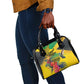 Personalized Black Jamaicans Crocodile Hummingbird Shoulder Handbag Tropical Flowers Grunge Flag - African Pride
