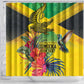 Personalized Black Jamaicans Crocodile Hummingbird Shower Curtain Tropical Flowers Grunge Flag - African Pride
