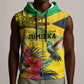Personalized Black Jamaicans Crocodile Hummingbird Sleeveless Zip Hoodie Tropical Flowers Grunge Flag - African Pride