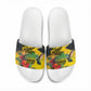Personalized Black Jamaicans Crocodile Hummingbird Slide Sandals Tropical Flowers Grunge Flag