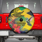 Personalized Black Jamaicans Crocodile Hummingbird Spare Tire Cover Tropical Flowers Grunge Flag - African Pride