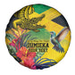Personalized Black Jamaicans Crocodile Hummingbird Spare Tire Cover Tropical Flowers Grunge Flag - African Pride