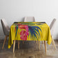 Personalized Black Jamaicans Crocodile Hummingbird Tablecloth Tropical Flowers Grunge Flag - African Pride