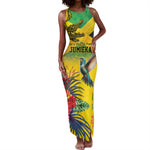 Personalized Black Jamaicans Crocodile Hummingbird Tank Maxi Dress Tropical Flowers Grunge Flag - African Pride