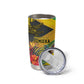 Personalized Black Jamaicans Crocodile Hummingbird Tumbler Cup Tropical Flowers Grunge Flag - African Pride